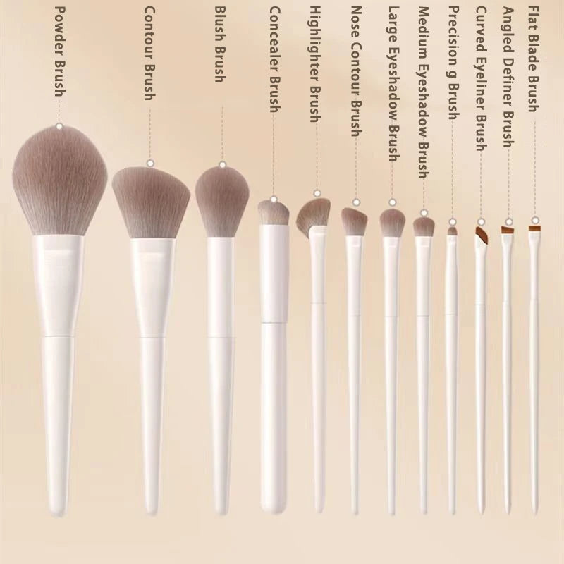 12PCS Makeup Brush Set Foundation Concealer Powder Eyeshadow Blush Brush Kabuki Blending Cosmetic Beauty Tool for Face