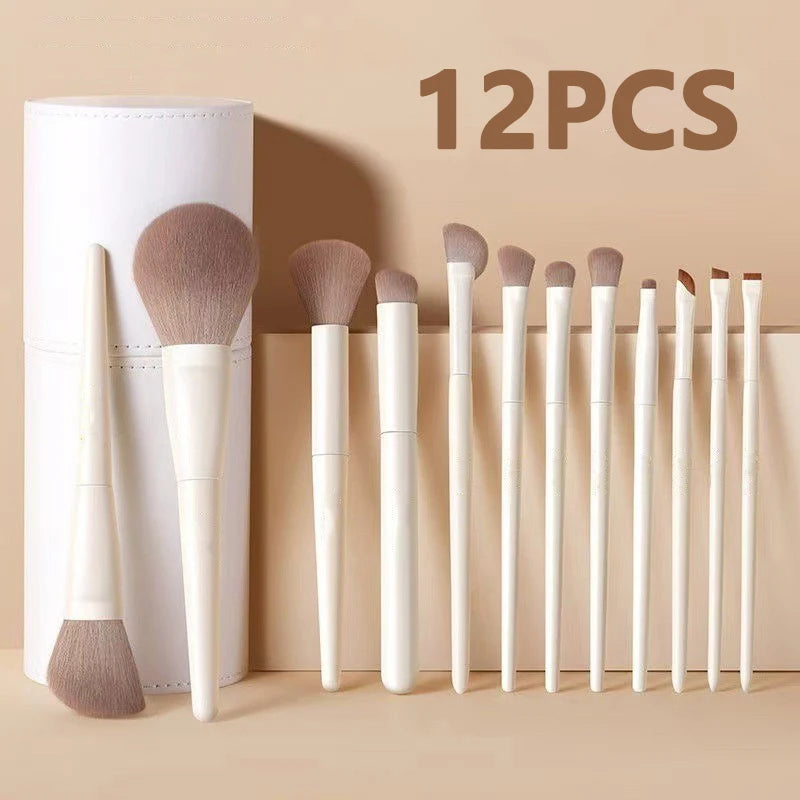 12PCS Makeup Brush Set Foundation Concealer Powder Eyeshadow Blush Brush Kabuki Blending Cosmetic Beauty Tool for Face