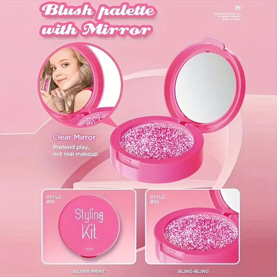 Children's Makeup Toy Set Simulated Beauty Makeup Box Set No Smearing No Liquid 10 Piece Non-toxic Set (Non Real Makeup)